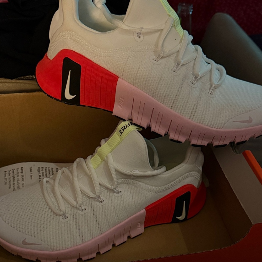 Nike Women's Sneakers - White, Red, and Black Accents